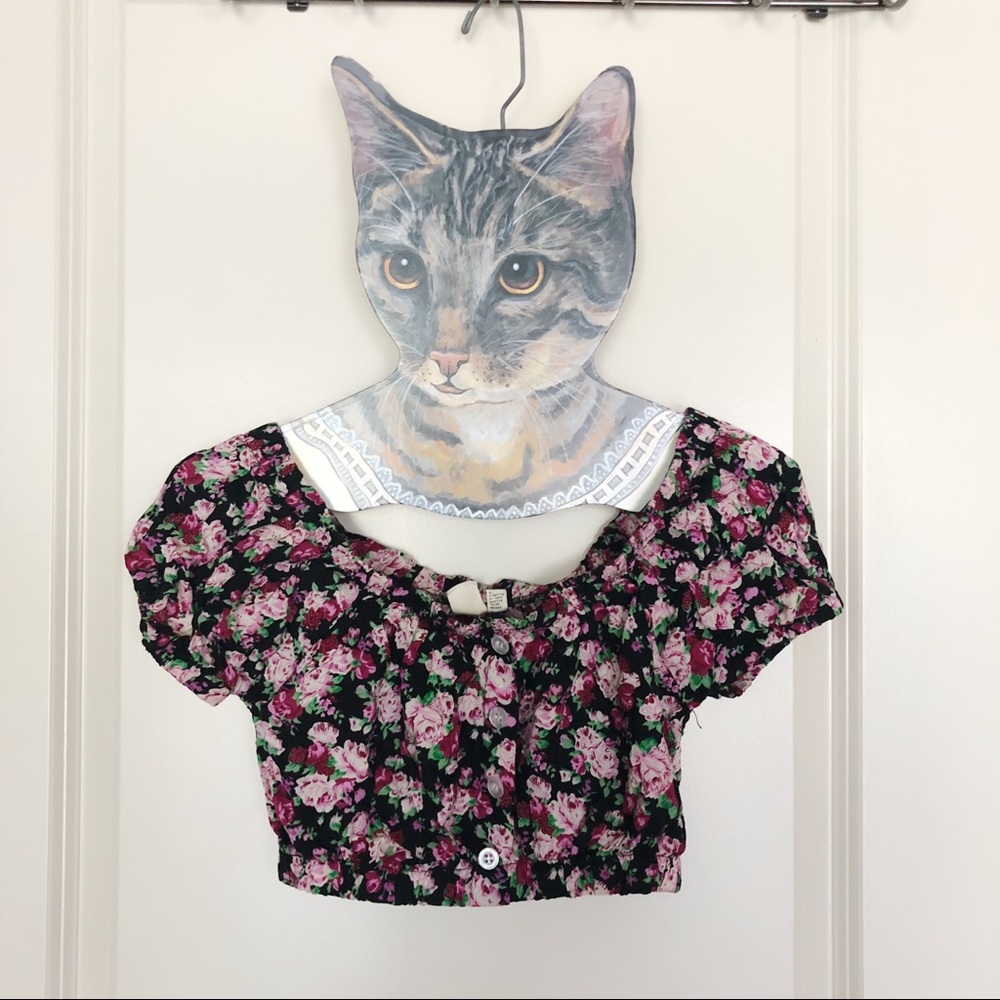 Urban renewal off shoulder crop top, floral